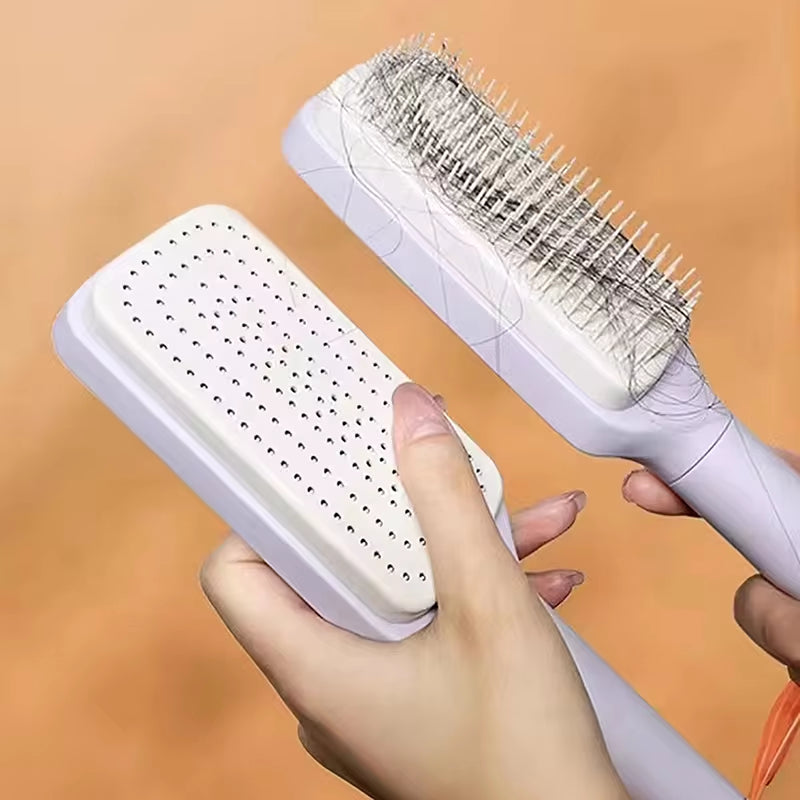 CleenSpark Self-Cleaning Hairbrush - Anti-Static, Ergonomic Design